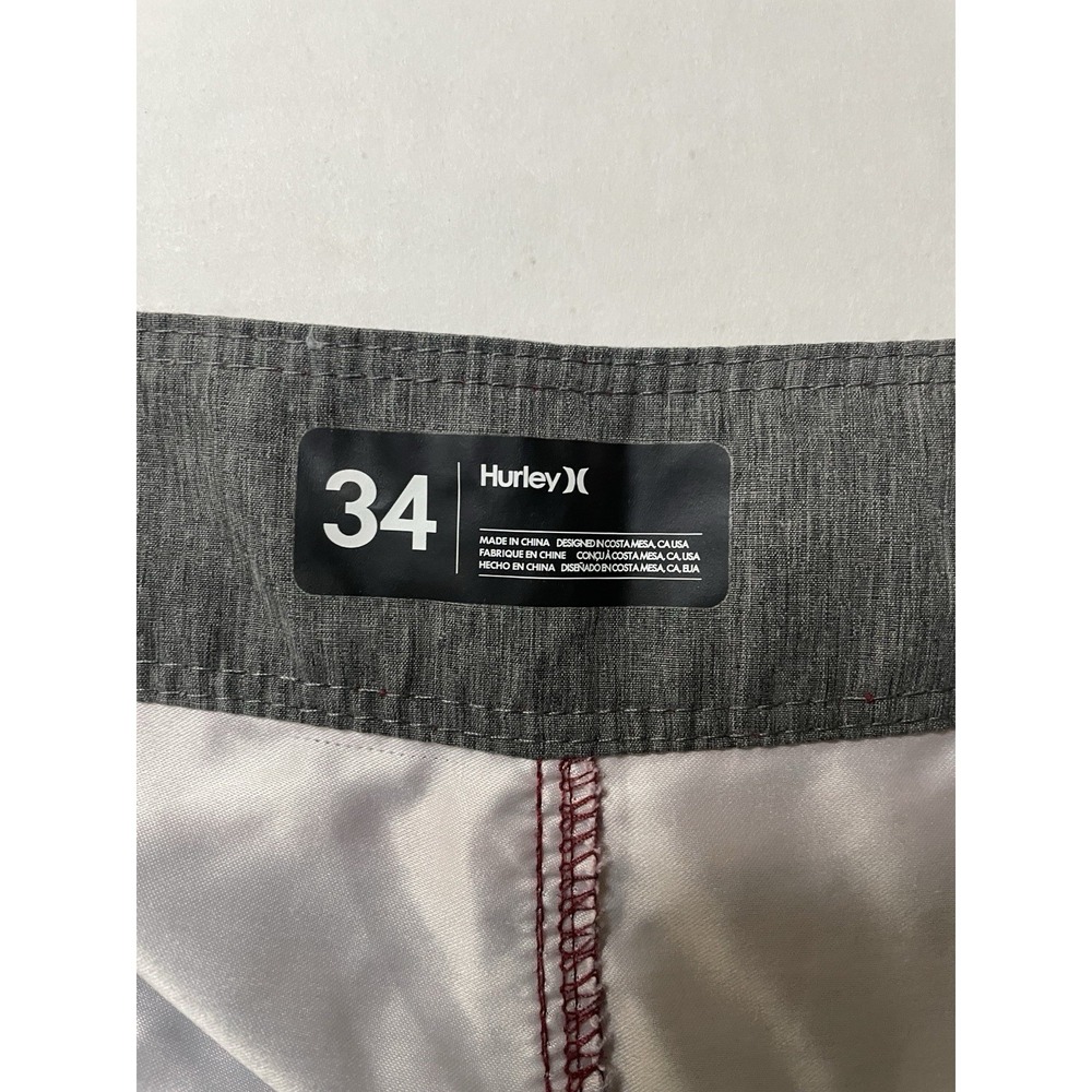 Hurley Men's Colorblock Board Shorts Size 34 Red Maroon Surf Swim Trunks - Picture 7 of 8